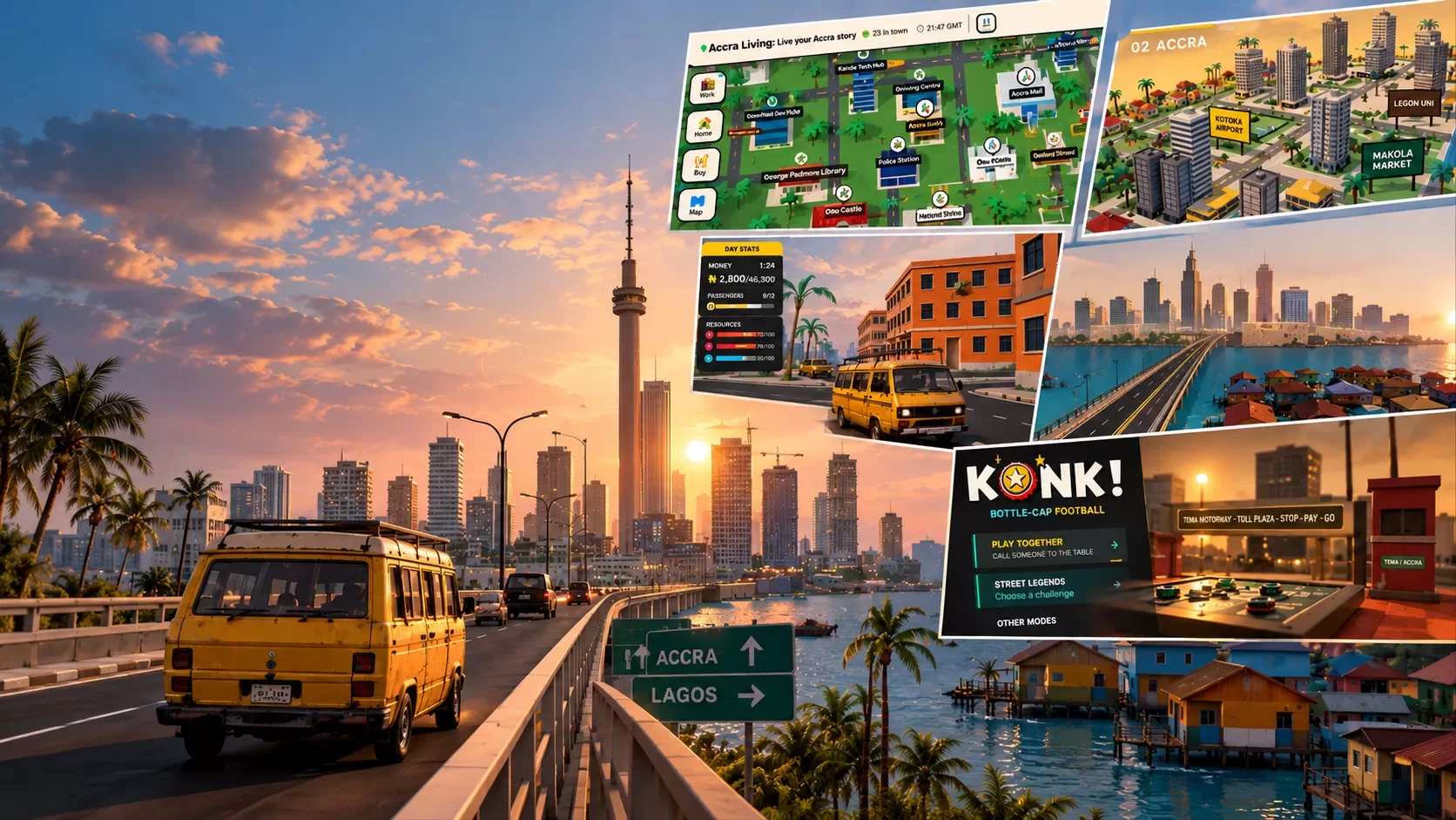Golden Accra Lagos Sunset Game Cityscape 1